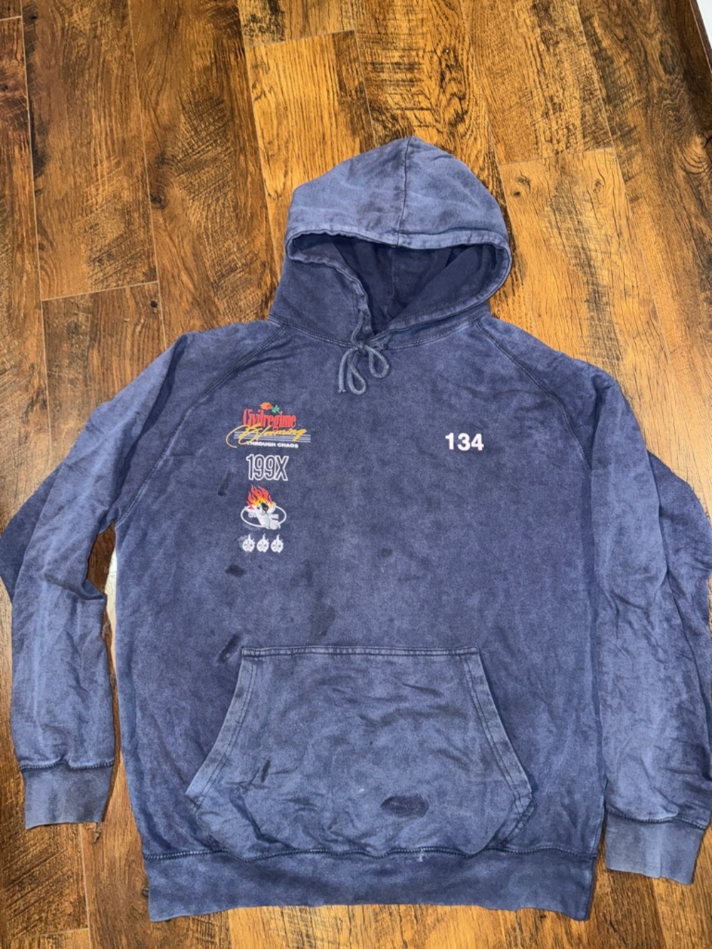Civil Regime Graphic Navy Blue Hoodie
